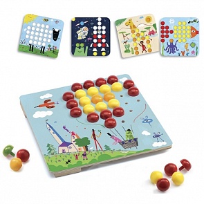 Мозаика Макси с карточками и гвоздиками (Djeco, 08141k)